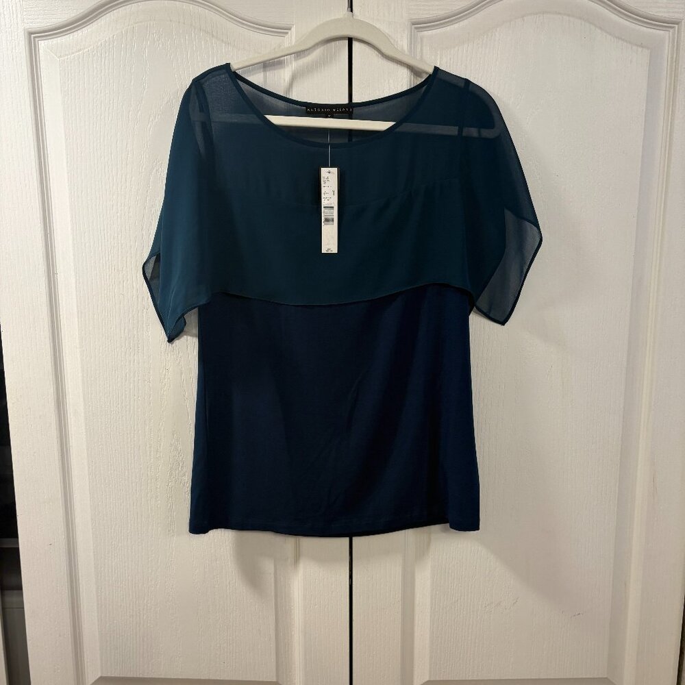 Antonio Melani Woman's M Steel Blue Blouse